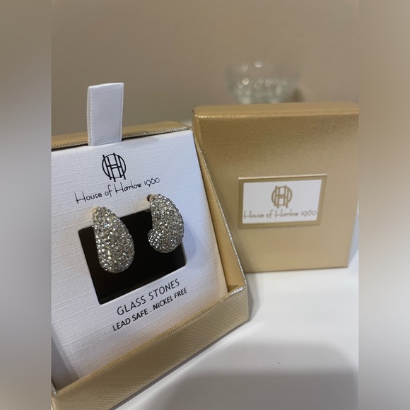 House of Harlow Tear Drop Glass Stoned Earring - Picture 2 of 3